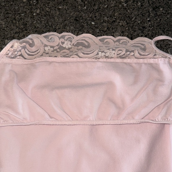 Soft Surroundings Pink Lace Trim Shelf Bra Tank - Picture 3 of 5
